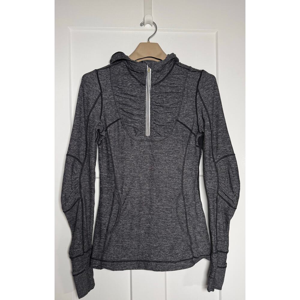 Lululemon Hoodie Women's SIZE 8 Run Resolution 1/4 Zip Heathered Gray